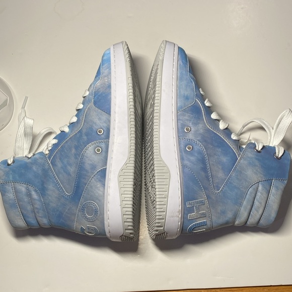 NWOB HUGO Sneakers Size 7 / 37 Killian Hilto High Tops Blue Grey Watercolor - Picture 5 of 12